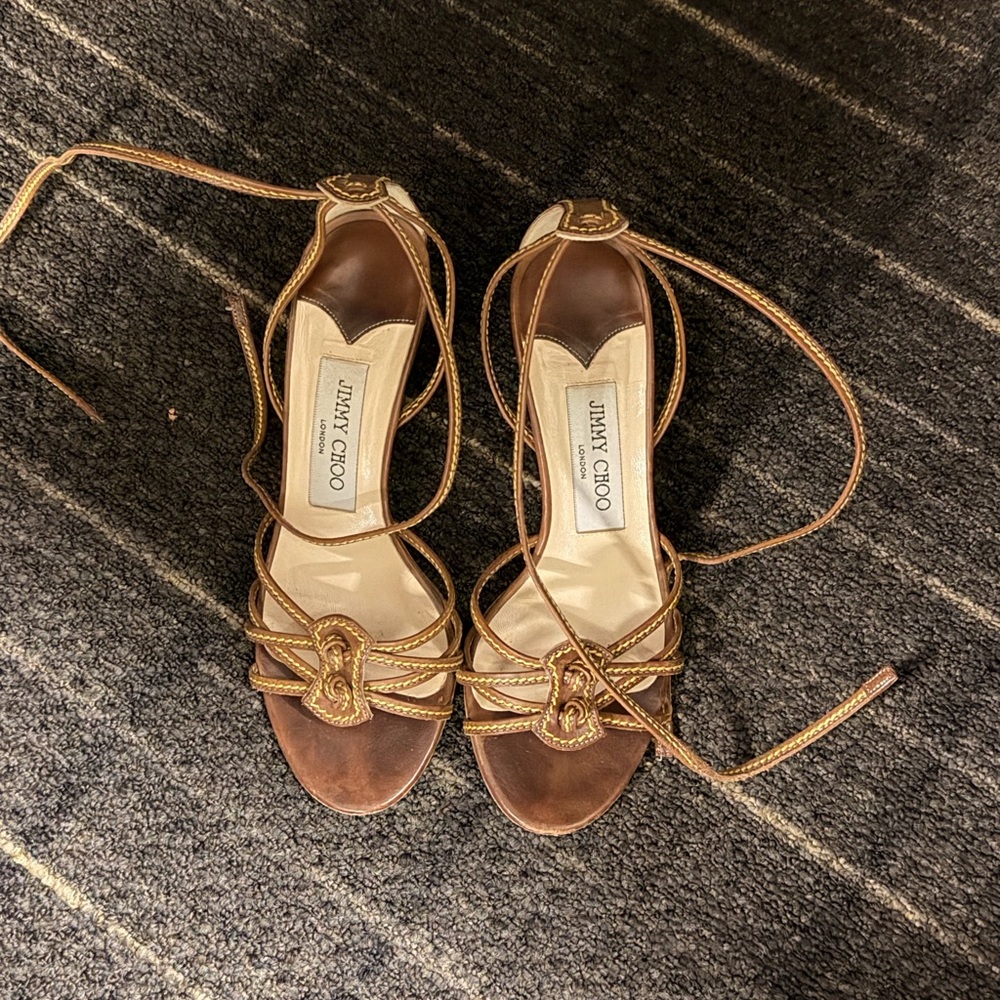 Jimmy Choo Tan Strappy Heels